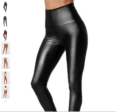 Liquid faux leather leggings